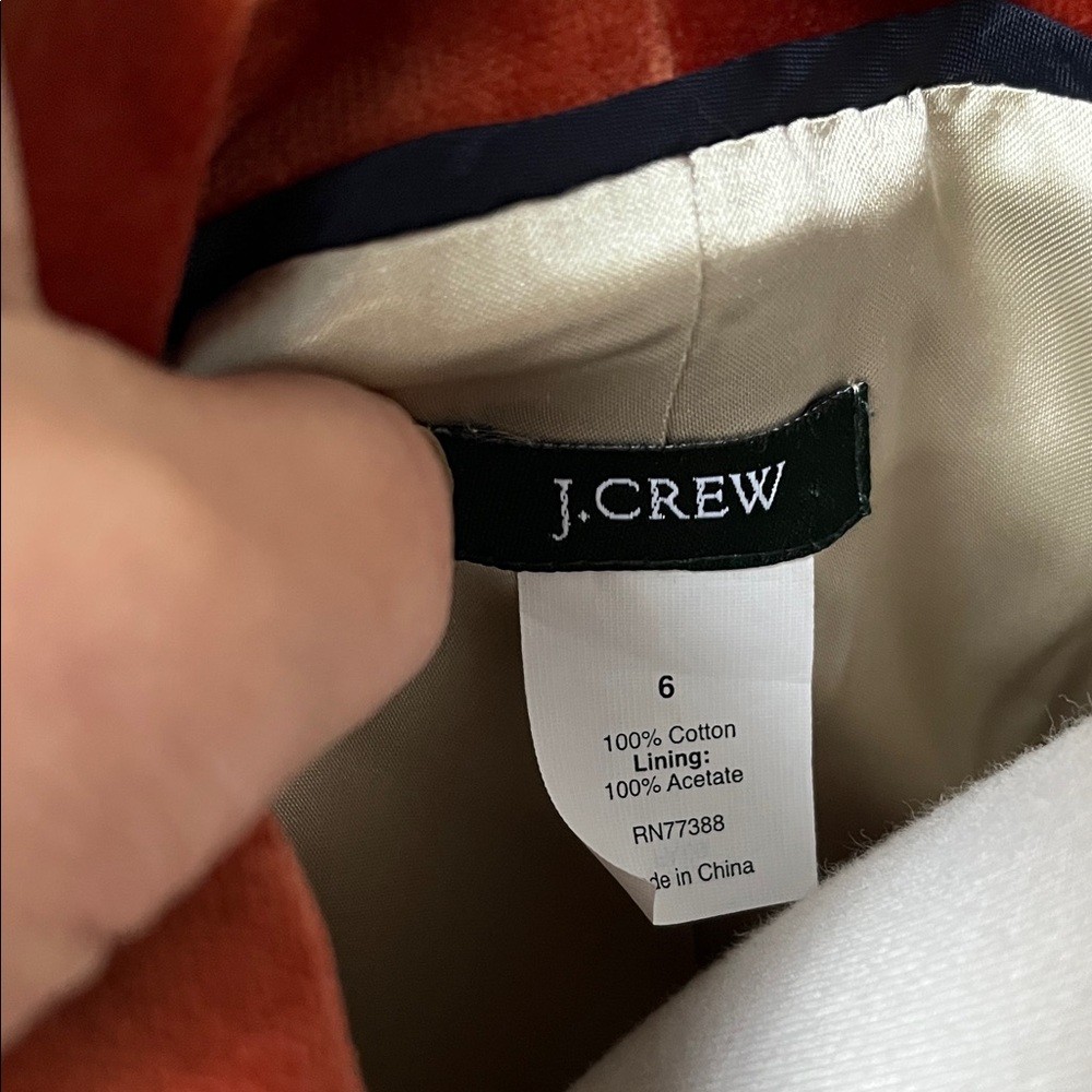 J Crew Rust Velvet Blazer - Picture 3 of 7